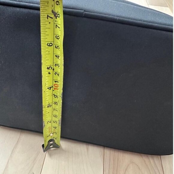 Vintage nylon tote bag curved bamboo handles - Picture 4 of 7